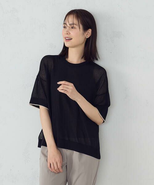 COMME CA ISM / コムサイズム ニット・セーター | 前後2WAY シアー配色ニットＴ | 詳細20