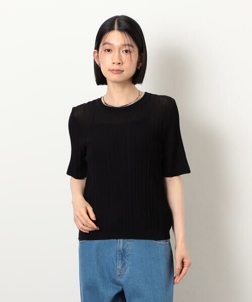 COMME CA ISM / コムサイズム ニット・セーター | ランダムシアーニット(ブラック)