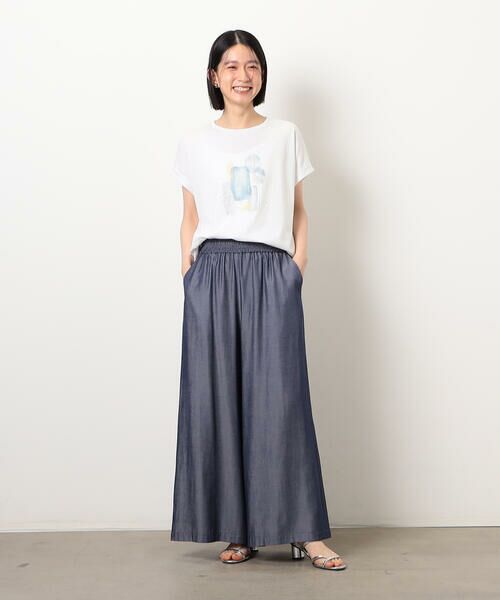 COMME CA ISM / コムサイズム カットソー | スタッズ 箔ライン付き プリントＴシャツ | 詳細1