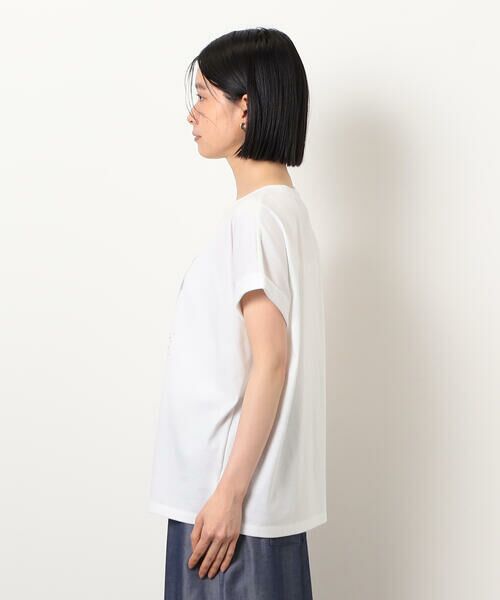 COMME CA ISM / コムサイズム カットソー | スタッズ 箔ライン付き プリントＴシャツ | 詳細9