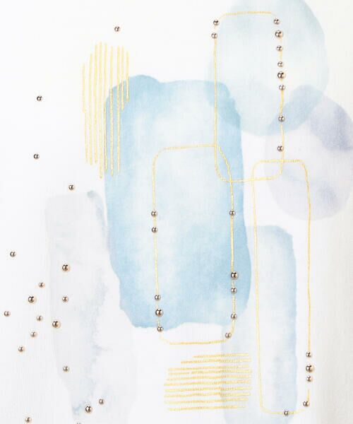 COMME CA ISM / コムサイズム カットソー | スタッズ 箔ライン付き プリントＴシャツ | 詳細14