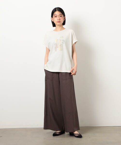 COMME CA ISM / コムサイズム カットソー | スタッズ 箔ライン付き プリントＴシャツ | 詳細15