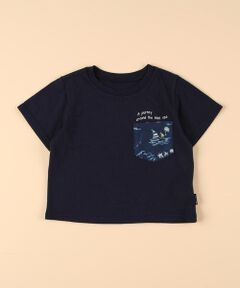COMME CA ISM / コムサイズム Tシャツ | マリンアロハ柄ポケット 半袖Tシャツ(ベビーサイズ)