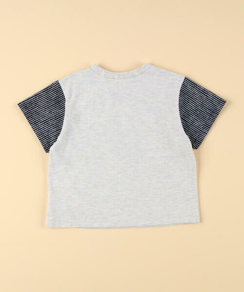 COMME CA ISM / コムサイズム Tシャツ | ヒッコリープリント使い 半袖Tシャツ(ベビーサイズ) | 詳細1