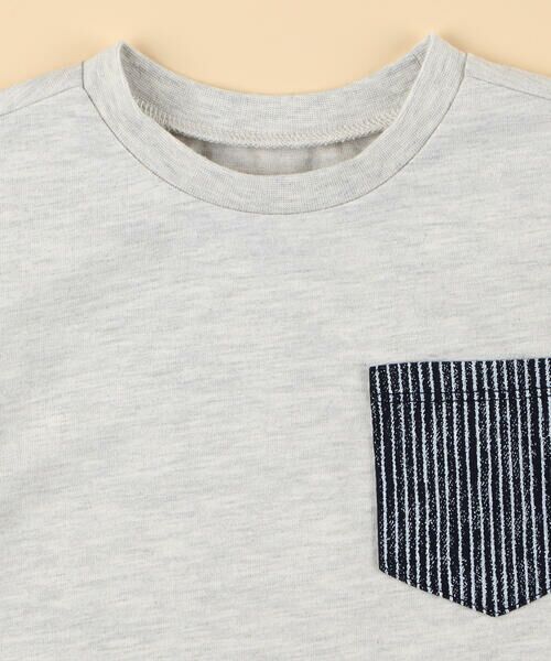 COMME CA ISM / コムサイズム Tシャツ | ヒッコリープリント使い 半袖Tシャツ(ベビーサイズ) | 詳細2