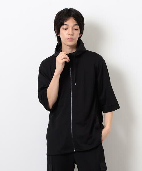【美品】COMME CA ISコムサイズム フルジップブルゾン 半袖 Lサイズ 美品】COMME CA ISコムサイズム フルジップブルゾン 半袖 L