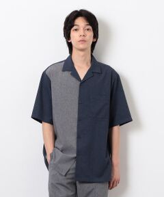 COMME CA ISM / コムサイズム シャツ・ブラウス | 【セットアップ対応】ライトウエイト ポリエステル ブロッキング オープンカラー シャツ