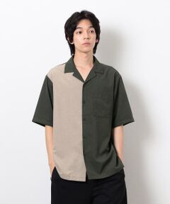 COMME CA ISM / コムサイズム シャツ・ブラウス | 【セットアップ対応】ライトウエイト ポリエステル ブロッキング オープンカラー シャツ