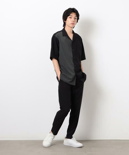 COMME CA ISM / コムサイズム シャツ・ブラウス | 【セットアップ対応】ライトウエイト ポリエステル ブロッキング オープンカラー シャツ | 詳細3