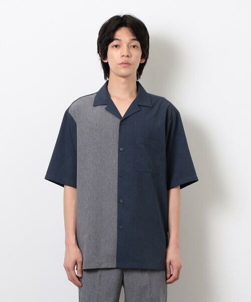 COMME CA ISM / コムサイズム シャツ・ブラウス | 【セットアップ対応】ライトウエイト ポリエステル ブロッキング オープンカラー シャツ | 詳細10