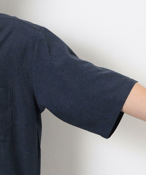 COMME CA ISM / コムサイズム シャツ・ブラウス | 【セットアップ対応】ライトウエイト ポリエステル ブロッキング オープンカラー シャツ | 詳細15