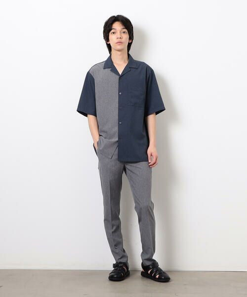 COMME CA ISM / コムサイズム シャツ・ブラウス | 【セットアップ対応】ライトウエイト ポリエステル ブロッキング オープンカラー シャツ | 詳細7