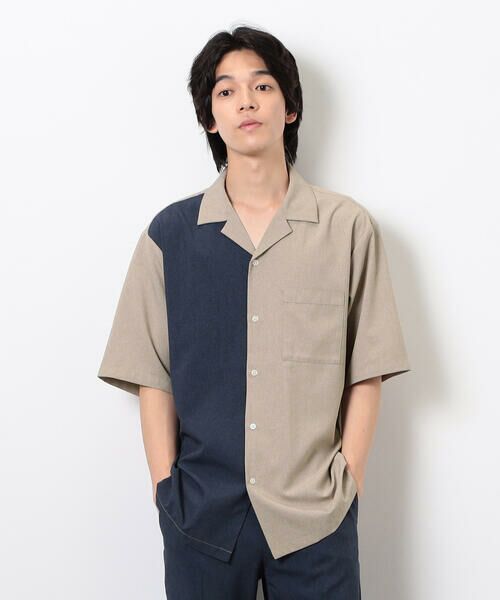 COMME CA ISM / コムサイズム シャツ・ブラウス | 【セットアップ対応】ライトウエイト ポリエステル ブロッキング オープンカラー シャツ | 詳細19