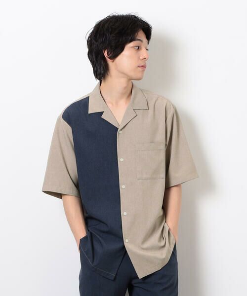 COMME CA ISM / コムサイズム シャツ・ブラウス | 【セットアップ対応】ライトウエイト ポリエステル ブロッキング オープンカラー シャツ | 詳細21