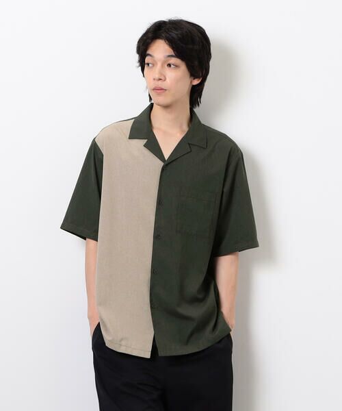 COMME CA ISM / コムサイズム シャツ・ブラウス | 【セットアップ対応】ライトウエイト ポリエステル ブロッキング オープンカラー シャツ | 詳細24