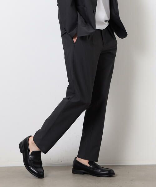 COMME CA ISM / コムサイズム スラックス・ドレスパンツ | 【セットアップ対応】シアサッカー テーパードパンツ(チャコール)