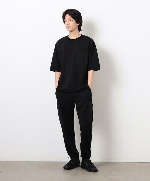 COMME CA ISM / コムサイズム Tシャツ | スポーティージャージ コンビデザイン Ｔシャツ | 詳細1