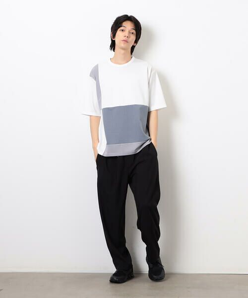 COMME CA ISM / コムサイズム Tシャツ | カラーブロッキング Ｔシャツ | 詳細1