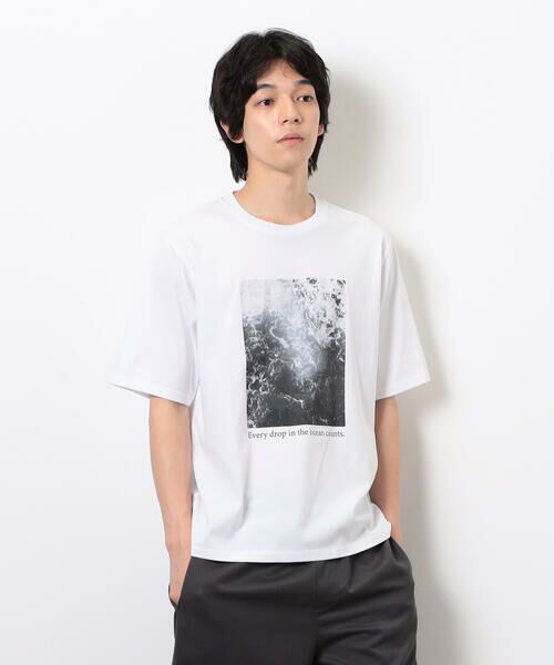 COMME CA ISM / コムサイズム Tシャツ | 【接触冷感】 Feel-Cool フォトTシャツ 「SEA」 | 詳細4