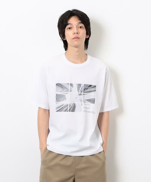 COMME CA ISM / コムサイズム Tシャツ | 【接触冷感】 Feel-Cool フォトTシャツ 「CITY SKY」 | 詳細2