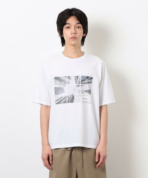 COMME CA ISM / コムサイズム Tシャツ | 【接触冷感】 Feel-Cool フォトTシャツ 「CITY SKY」 | 詳細4