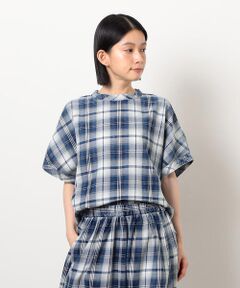 COMME CA ISM / コムサイズム シャツ・ブラウス | インディゴチェックプルオーバー / セットアップ対応