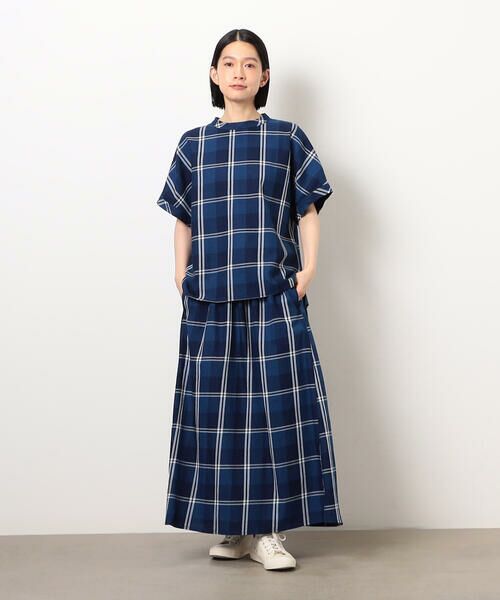 COMME CA ISM / コムサイズム シャツ・ブラウス | インディゴチェックプルオーバー / セットアップ対応 | 詳細1