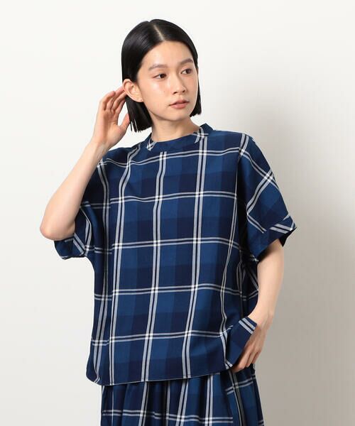 COMME CA ISM / コムサイズム シャツ・ブラウス | インディゴチェックプルオーバー / セットアップ対応 | 詳細3