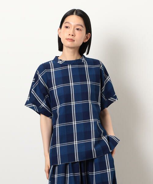 COMME CA ISM / コムサイズム シャツ・ブラウス | インディゴチェックプルオーバー / セットアップ対応 | 詳細4