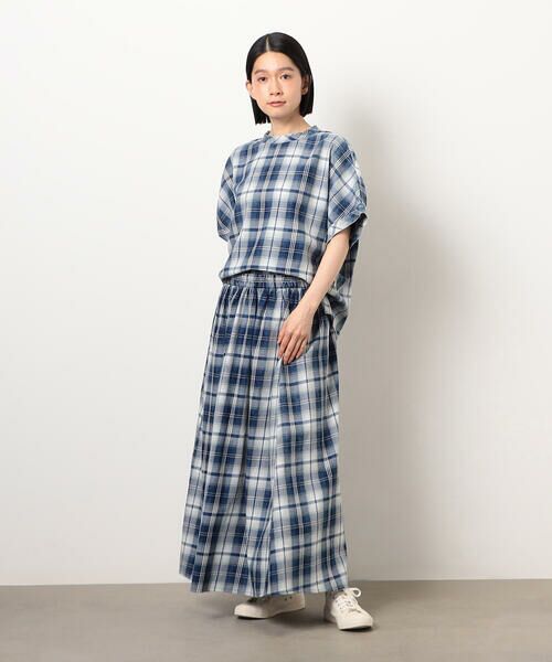 COMME CA ISM / コムサイズム シャツ・ブラウス | インディゴチェックプルオーバー / セットアップ対応 | 詳細8