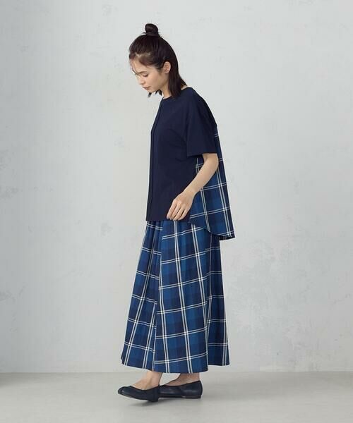 COMME CA ISM / コムサイズム ロング・マキシ丈スカート | インディゴチェックスカート / セットアップ対応 | 詳細3