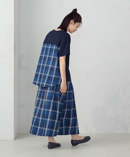 COMME CA ISM / コムサイズム ロング・マキシ丈スカート | インディゴチェックスカート / セットアップ対応 | 詳細4