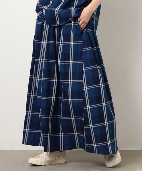 COMME CA ISM / コムサイズム ロング・マキシ丈スカート | インディゴチェックスカート / セットアップ対応 | 詳細6