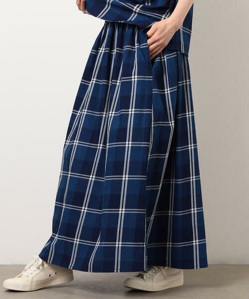 COMME CA ISM / コムサイズム ロング・マキシ丈スカート | インディゴチェックスカート / セットアップ対応 | 詳細7