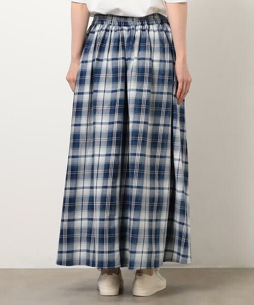 COMME CA ISM / コムサイズム ロング・マキシ丈スカート | インディゴチェックスカート / セットアップ対応 | 詳細19