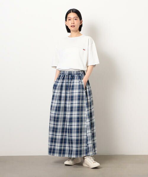 COMME CA ISM / コムサイズム ロング・マキシ丈スカート | インディゴチェックスカート / セットアップ対応 | 詳細9