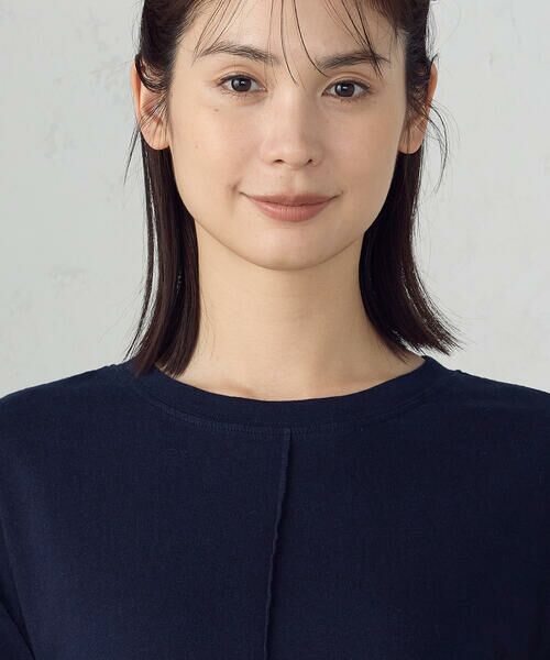 COMME CA ISM / コムサイズム カットソー | インディゴチェック　バックフレアＴシャツ / セットアップ対応 | 詳細9