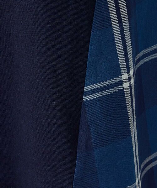 COMME CA ISM / コムサイズム カットソー | インディゴチェック　バックフレアＴシャツ / セットアップ対応 | 詳細12