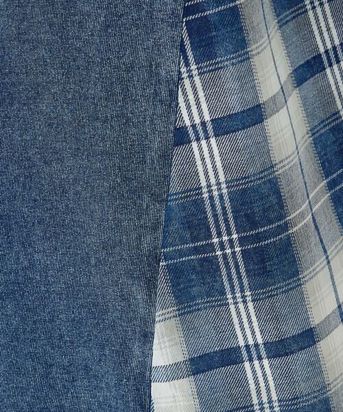 COMME CA ISM / コムサイズム カットソー | インディゴチェック　バックフレアＴシャツ / セットアップ対応 | 詳細19