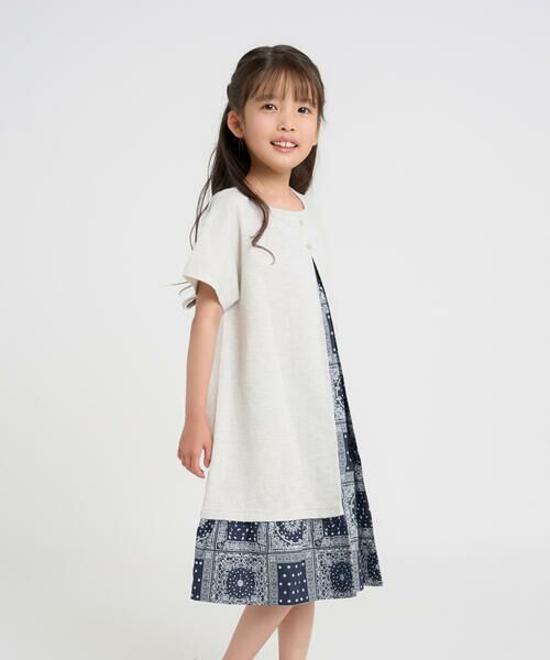 セール】 バンダナプリント 切り替え2WAYワンピース （ロング