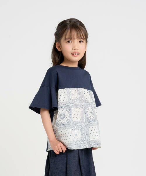 セール】 バンダナプリント 切り替え 2WAY Tシャツ （Tシャツ