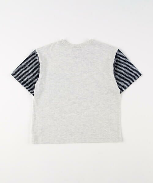 COMME CA ISM / コムサイズム Tシャツ | ヒッコリープリント使い 半袖Tシャツ | 詳細3