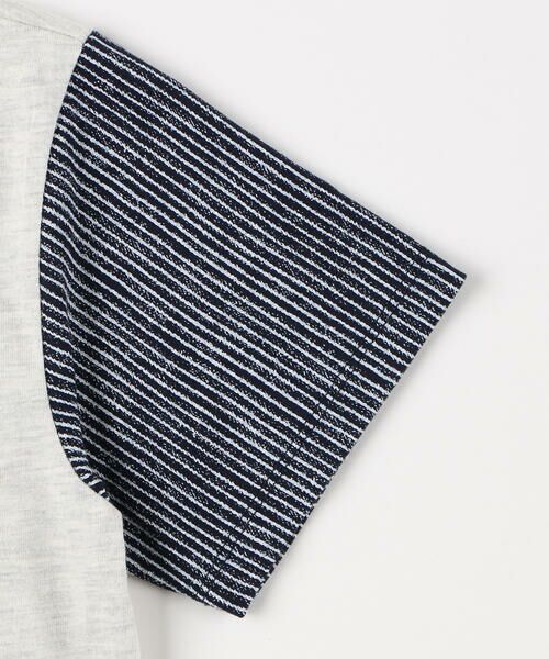 COMME CA ISM / コムサイズム Tシャツ | ヒッコリープリント使い 半袖Tシャツ | 詳細5