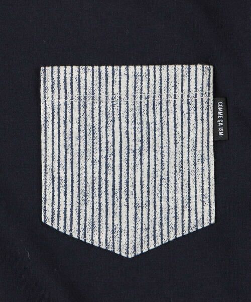 COMME CA ISM / コムサイズム Tシャツ | ヒッコリープリント使い 半袖Tシャツ | 詳細9