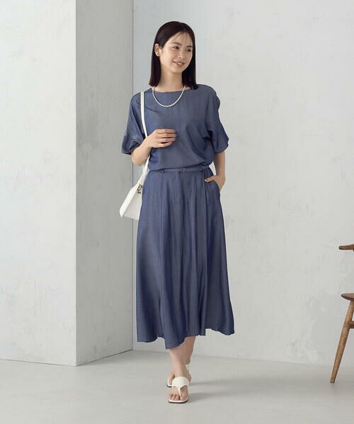 COMME CA ISM / コムサイズム シャツ・ブラウス | 【セットアップ対応】デニムライクシャンブレー Ｔブラウス | 詳細1