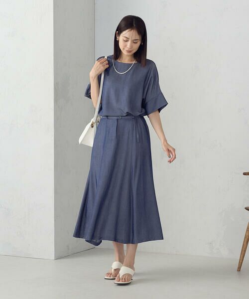 COMME CA ISM / コムサイズム シャツ・ブラウス | 【セットアップ対応】デニムライクシャンブレー Ｔブラウス | 詳細3