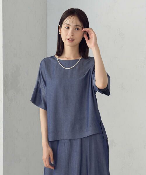 COMME CA ISM / コムサイズム シャツ・ブラウス | 【セットアップ対応】デニムライクシャンブレー Ｔブラウス | 詳細4