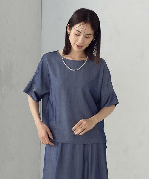 COMME CA ISM / コムサイズム シャツ・ブラウス | 【セットアップ対応】デニムライクシャンブレー Ｔブラウス | 詳細5