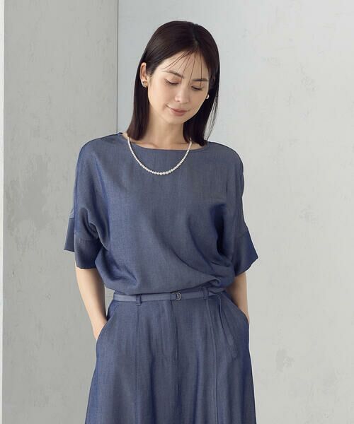 COMME CA ISM / コムサイズム シャツ・ブラウス | 【セットアップ対応】デニムライクシャンブレー Ｔブラウス | 詳細6