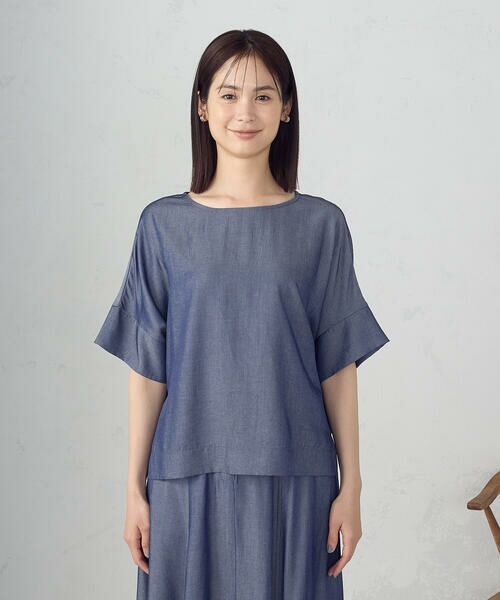 COMME CA ISM / コムサイズム シャツ・ブラウス | 【セットアップ対応】デニムライクシャンブレー Ｔブラウス | 詳細9